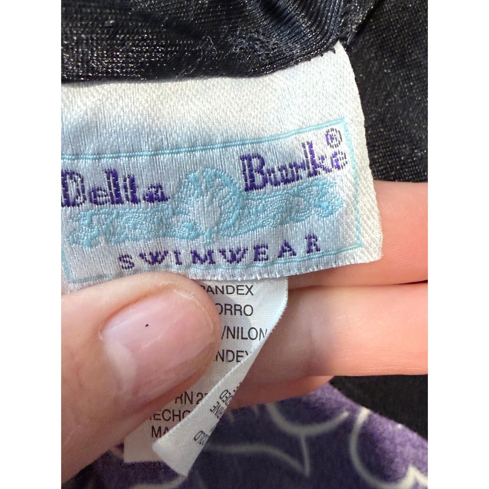 Delta Burke Navy Blue White Floral Tankini Swim Top Plus 20W Square Neck 20 - Picture 5 of 8
